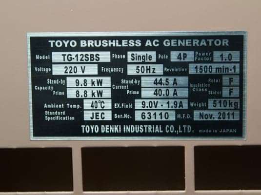Дизельный генератор TOYO TG-12SBS - миниатюра 3